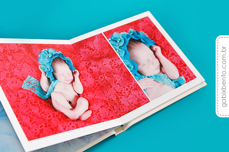 Álbum Newborn 20x20cm - Fotografia de recém nascidos - encadernado no acabamento panorâmico luxo 3