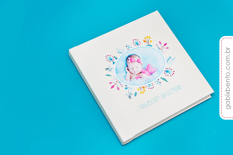 Álbum Newborn 20x20cm - Fotografia de recém nascidos - encadernado no acabamento panorâmico luxo 5